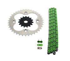 Chain & Sprockets fit Honda TRX400EX 1999-2004 Green Non O Ring 94L Silver 15/38