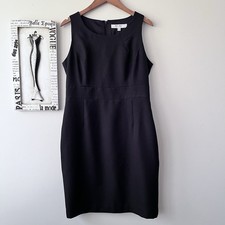 Nine West Minimalist Basic Black Career Office Sleeveless Sheath Dress Size 10