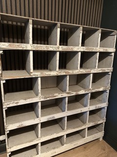 Vintage Industrial Pigeon Hole Storage Shoe Unit