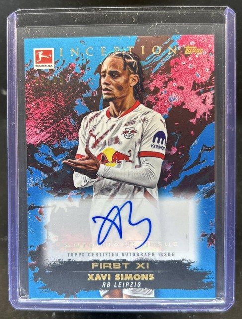 2024-25 Topps Inception Bundesliga Soccer Xavi Simons First XI Auto Blue #/99