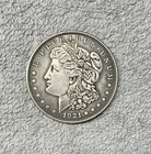 Old U.S. Coin 1921-D Morgan Silver Dollar, dark color 90% Silver - Circulate.