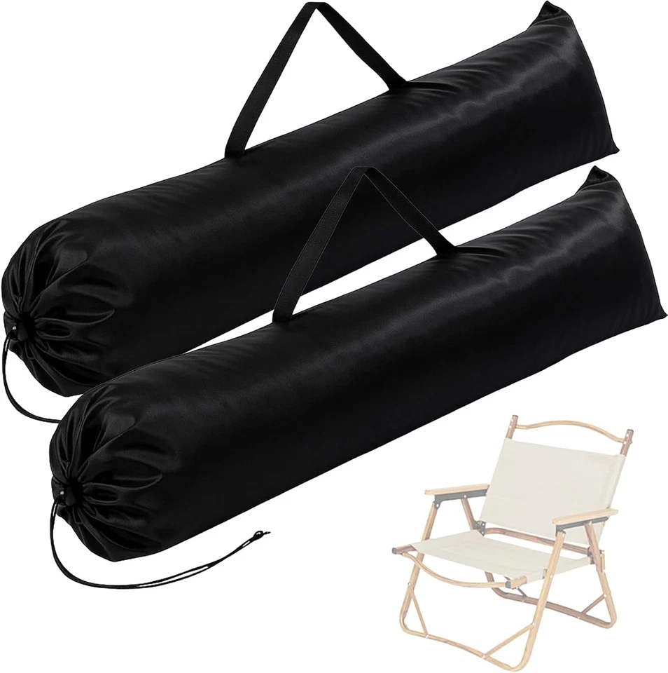 Paquete de 2 bolsas de repuesto para sillas de camping, bolsas para sillas plegables portátiles de 40", negras