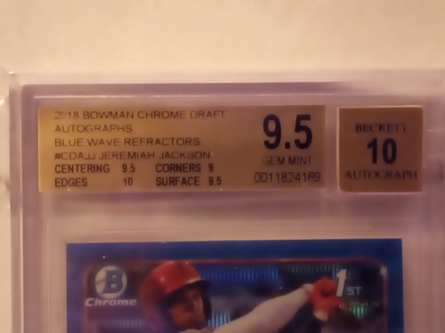 2018 Bowman Chrome Jeremiah Jackson Blue Wave Ref. Rookie # 069/150 BGS 9.5 🔥🔥 - Picture 2 of 4