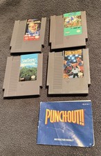 NES 4 Game Lot Adventure Island 2 Tecmo Bowl Punchout Star Tropics Authentic