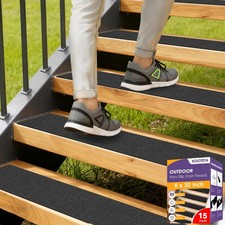 Outdoor Stair Treads Non Slip for Wooden Steps 6" x 30" - 15 Pack Weather Res...