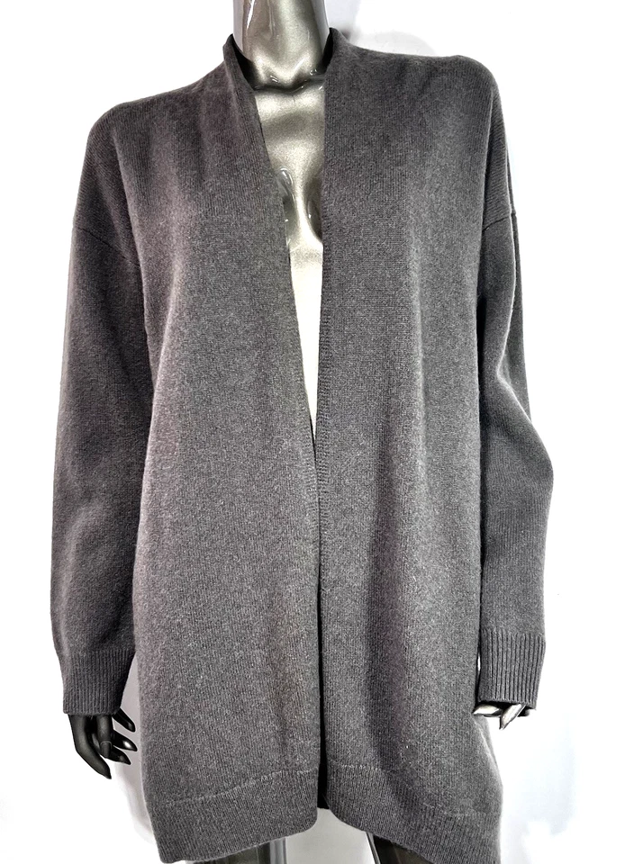 Cárdigan Vince Cashmere Mujer Pequeño Verde Oliva Estilo Abierto Foto 3 de 4