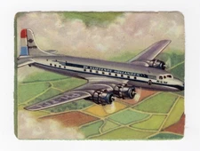 Aviation Card Granose Air Travel 1957. KLM Douglas DC6 over Holland
