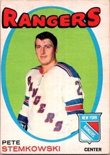 VINTAGE HOCKEY CARD 1971-72 OPC O-Pee-Chee NEW YORK RANGER PETE STEMKOWSKI NO358