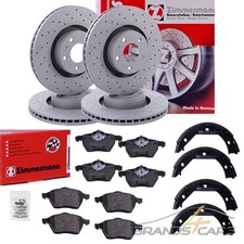 ZIMMERMANN SPORT-BREMSSCHEIBEN +BREMSBELÄGE+BACKEN VORNE+HINTEN FÜR BMW 5-ER E39
