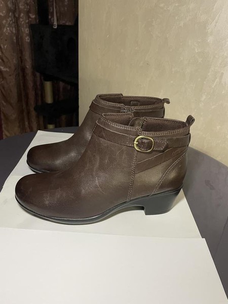 Women Clarks Boots Brown Leather 37 #1QDC
