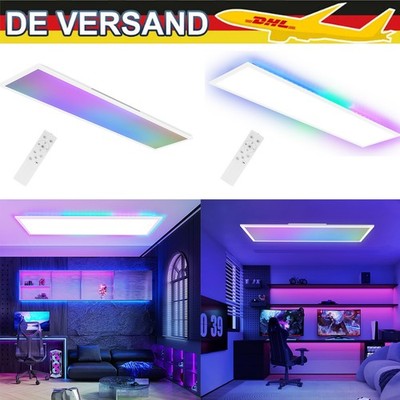 LED Panel 100x30 Deckenleuchte: Dimmbar RGB Farbwechsel flach mit Fernbedienung