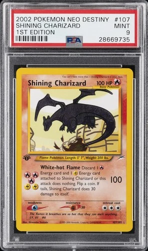 2002 POKEMON NEO DESTINY 1ST ED #107 SHINING CHARIZARD PSA 9
