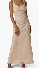 Adrianna Papell Beaded Mesh Evening Gown,shell,sz 10, New Without Tag