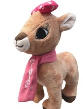 Plush 13" Clarice Rudolph The Red Nosed Reindeer Dan Dee Rare Pink Bow and Scarf