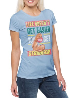 Life Doesn't Get Easier Damen T-Shirt Gewichtheber Personal Coach Curls Pumpen