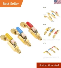 Angled Compact 1/4” SAE Refrigerant Ball Valve for HVAC Systems - Leak Resistant