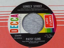 DEMO PROMO SAMPLE STICKERED-PATSY CLINE-LONELY STREET-DECCA
