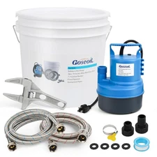 Tankless Water Heater Flushing Kit with 1/2HP Pump Hoses and 3.5 Gallon Pail