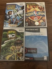 Lot Of 4 Wii Nintendo Games Star Wars Clone Wars - NBA JAM - Ben 10 - COD WAW