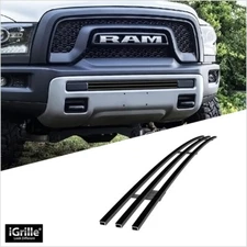 Fits 2015-2018 Ram 1500 Rebel Lower Bumper Stainless Black Billet Grille Insert