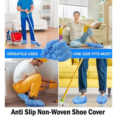 1000 Non Woven Shoe Cover Anti-Slip Durable, Waterproof, Adult One Size - Picture 2 of 3