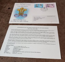 Isle of Man, 1981 Royal Wedding Illustrated FDC with insert   DOUGLAS  Handstamp