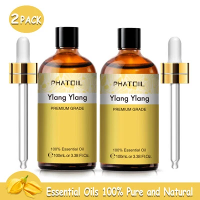 PHATOIL Ylang Ylang Essential Oil Pure and Natural for Aromatherapy Diffuser,Massage,DIY