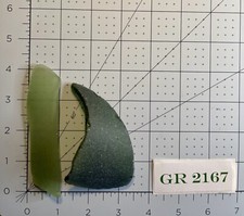 GR 2167 Genuine Surf Tumbled Sea Glass/Dark Green  light green large sea glass