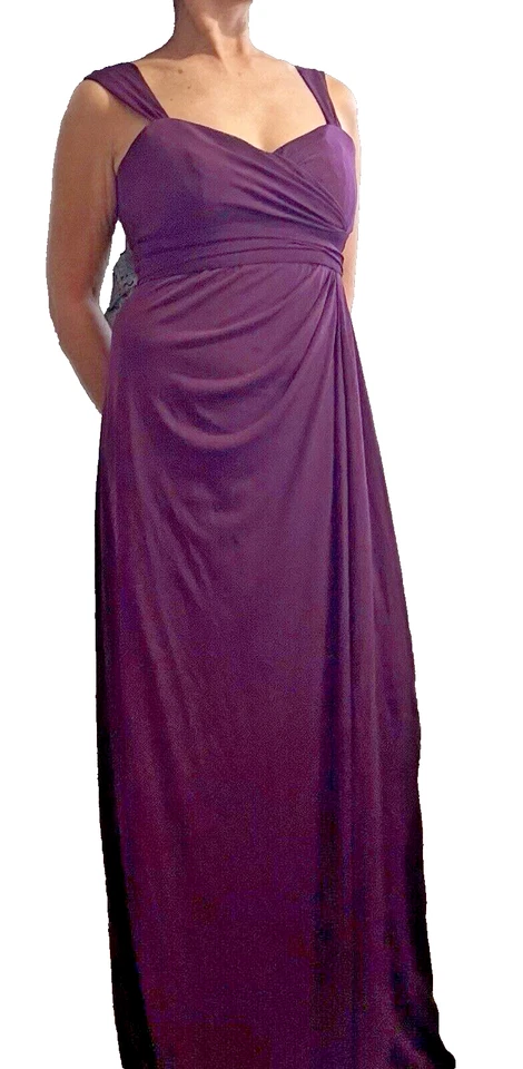 Nuevo sin etiquetas Vestido Jersey Amsale Imitación Envolvente/Gow Merlot Talla 4 Foto 3 de 4