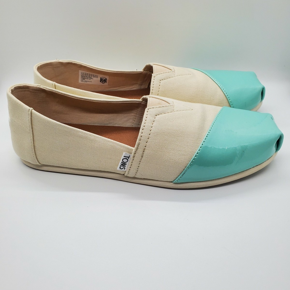TOMS Women's Slip Ons Cream And Teal Great Shoes For The