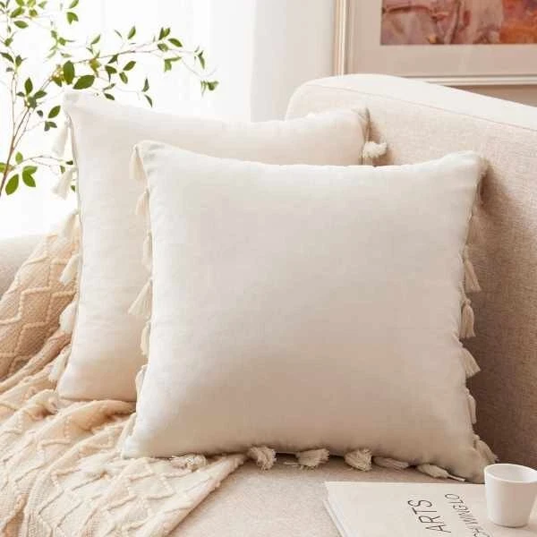 Cream velvet pillow covers new arrivals