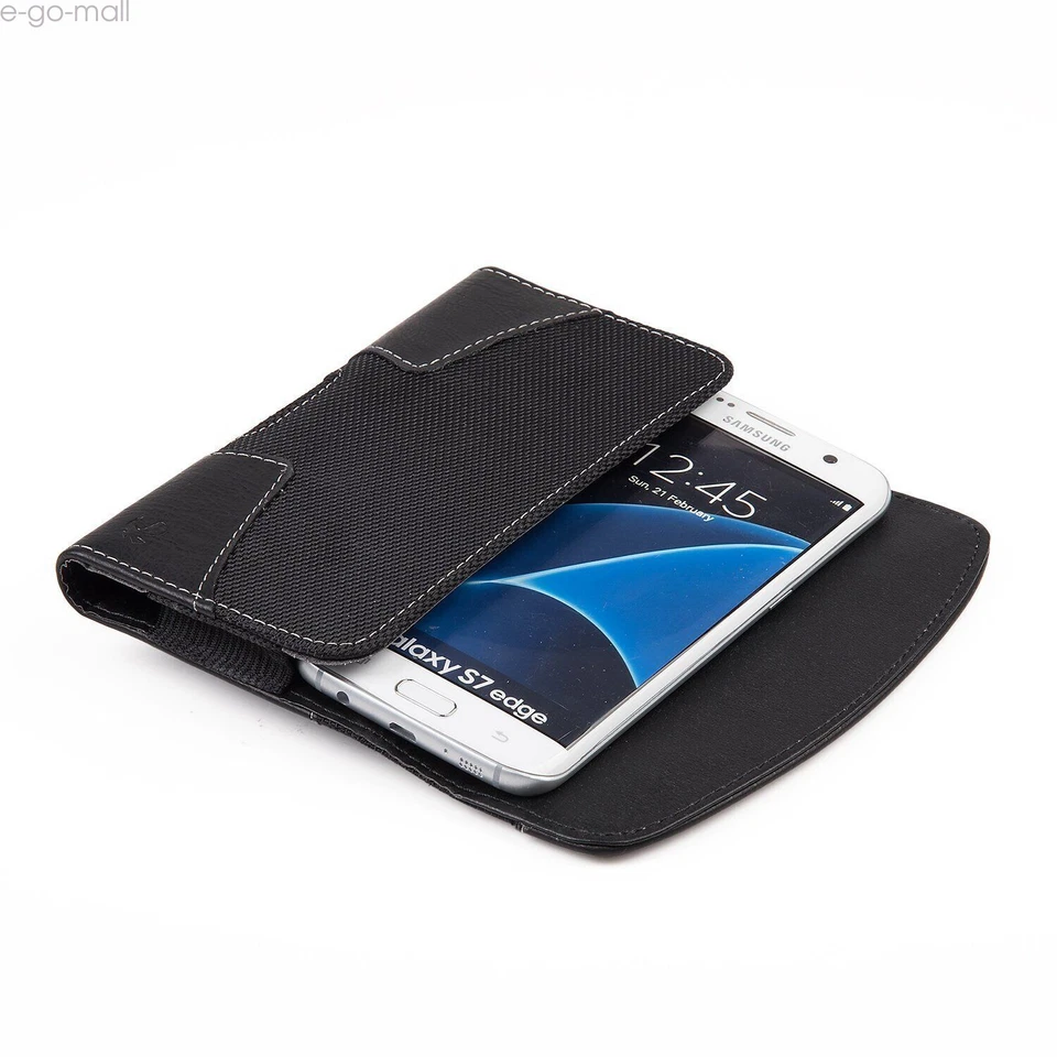 Funda horizontal para teléfono celular soporte con clip para cinturón + estuche resistente con lazo (3 tamaños) Foto 4 de 4