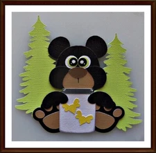 Cute Black Bear Handmade Paper Piecing Embellishment for Cards Pages PCC