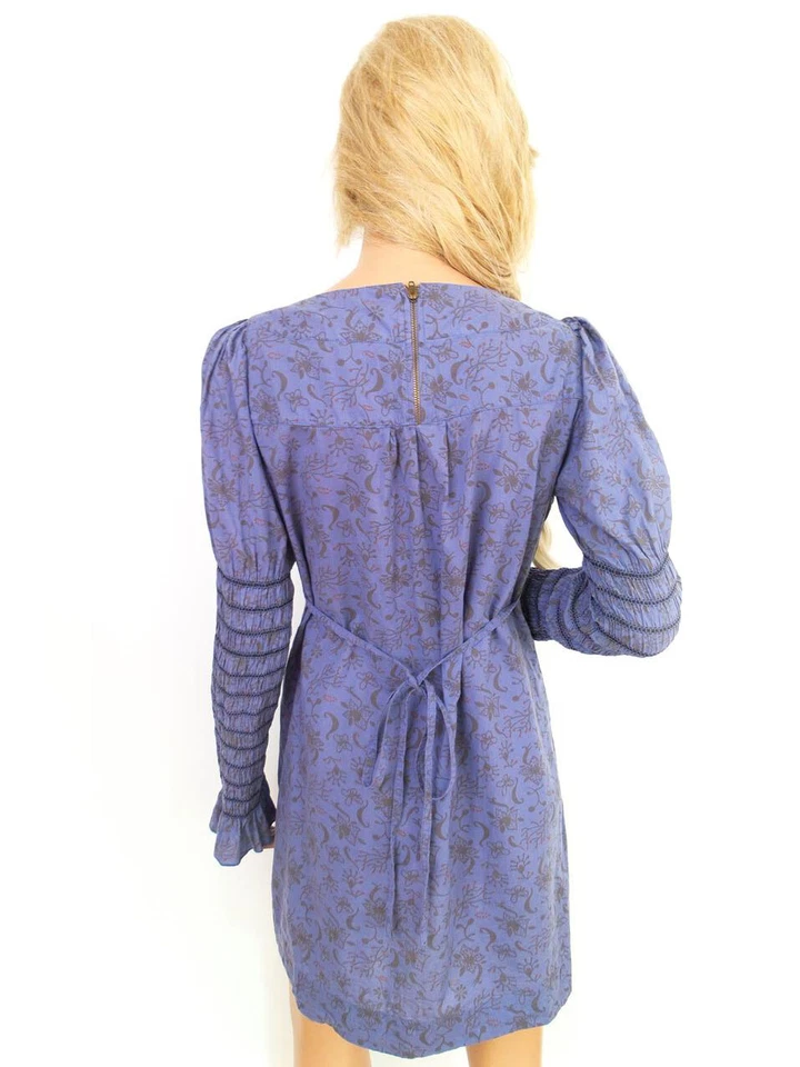 Cream T. 38 Morado Corta Vestido mini Algodón Manga larga - Imagen 3 de 4