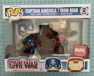 Funko Pop! Civil War Captain America Iron Man Pack Marvel