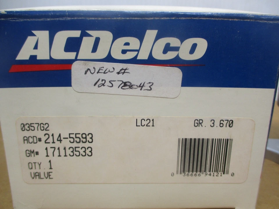 Клапан рециркуляции отработавших газов ACDelco 214-5593 GM 12578043 - Изображение 2 из 4