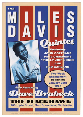 MILES DAVIS 1957 San Francisco Concert Bill 17x24 Wall POSTER