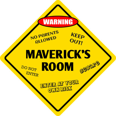 *Aluminum* Maverick's Room Kids Room Door 12''x12''  Metal Novelty Sign