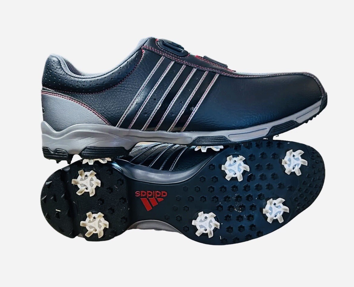 Men's Adidas 360 Traxion BOA Golf Shoes Black / Red F33214 Size 9