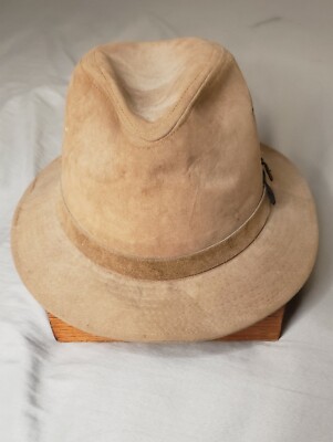 Vintage Suede Fedora by Artis Et Faciendo Perfection with Buckle