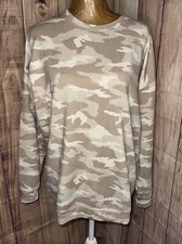 Athleta Pure Luxe Camo Printed Crewneck Pullover Sweatshirt Long Sleeve Size M