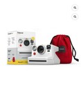 Polaroid Now Bundle with  White Camera and Red Travel Pouch