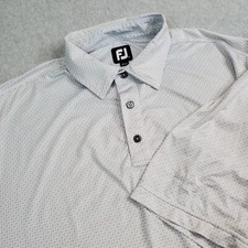 FootJoy Short Sleeved Stretch Polo Golf Shirt Mens XL White Multicolor Sandpiper