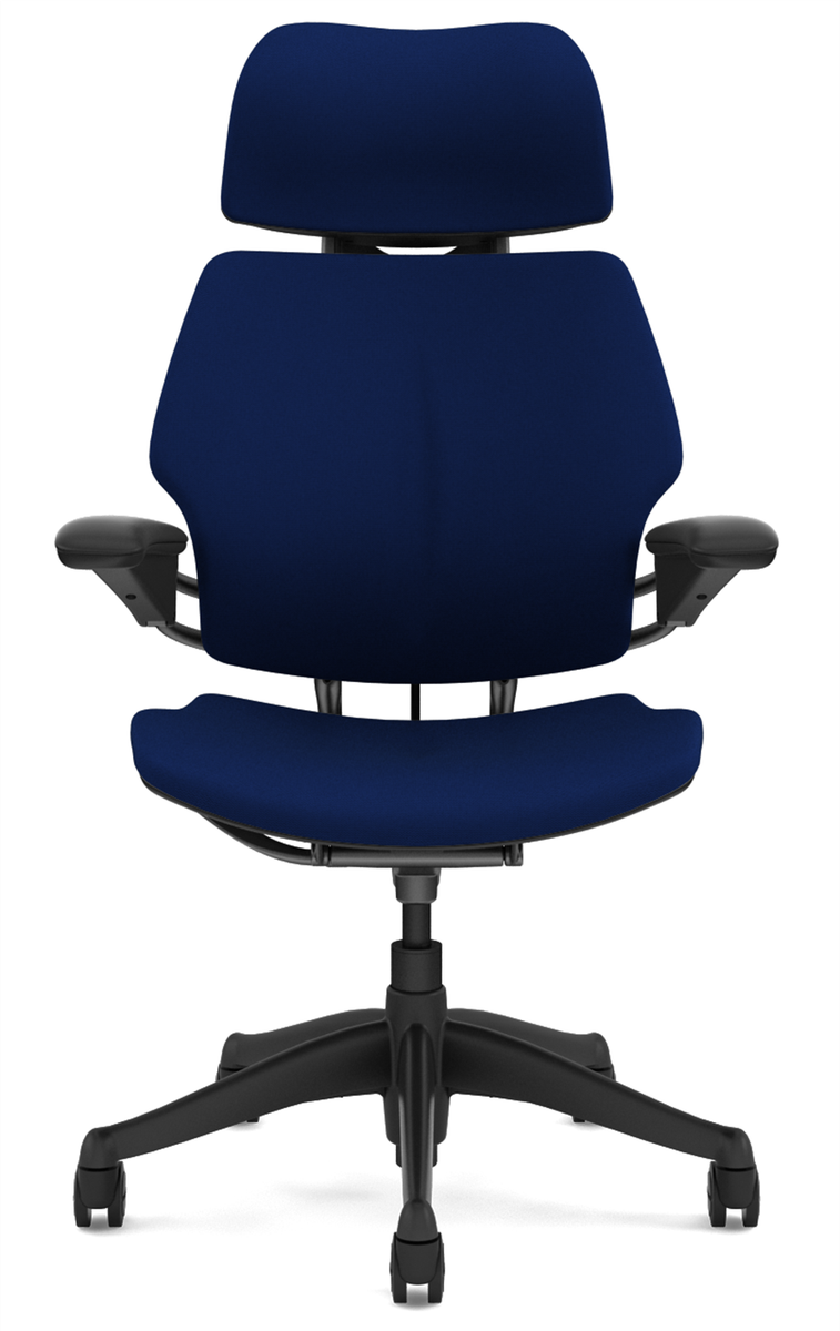 HumanScale Freedom F211 Navy Blue Fabric Graphite Ergonomic Office Desk  Chair