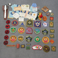 Boy scout Patches Lot Scorecards Merit PA Pioneer Philmont Silverware 50s 70s