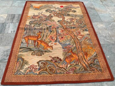 Vintage French Tapestry Beautiful Pictorial Wall Decor Tapestry 5x7 ft Free Ship