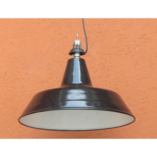 Disco Riflettore Smaltato Ø 35 cm - Illuminazione Tecnica Vintage