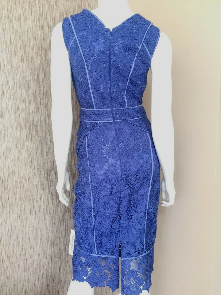 Monsoon de Encaje Vestido Cheyanne Azul Talla UK 8 Venta Nuevo con Etiqueta - Imagen 2 de 4