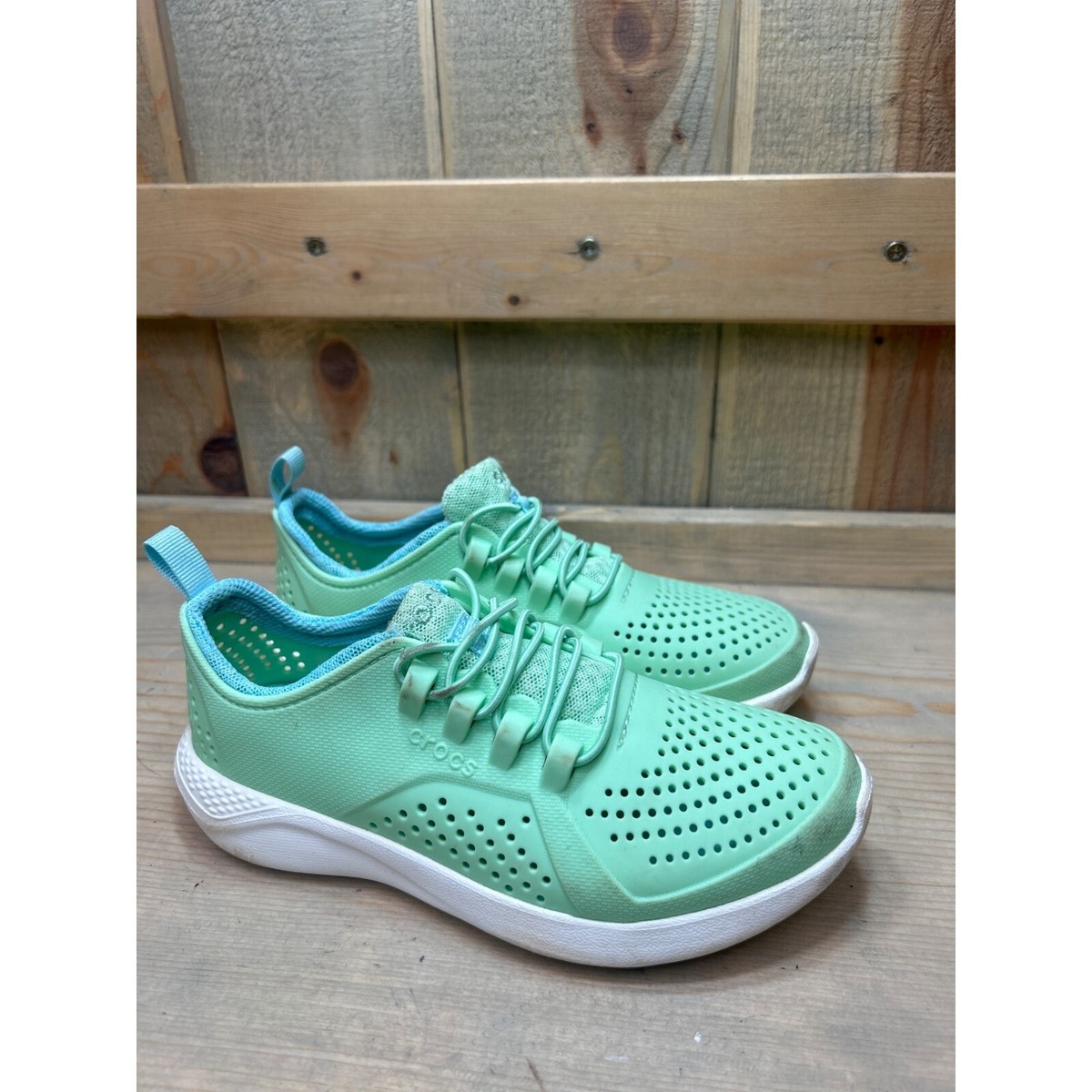 Crocs LiteRide Pacer Mint Green Athletic Sneakers J1