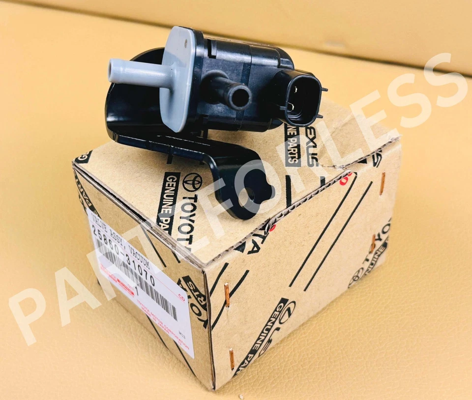 25860-31070 Genuino Toyota Lexus Válvula de conmutación de vacío Solenoide de purga NUEVO OEM Foto 3 de 4